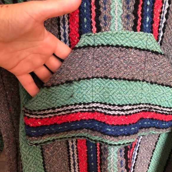 Vintage Grunge Handmade Festival Beach Baja Pullover Hoodie Large - Picture 3 of 12